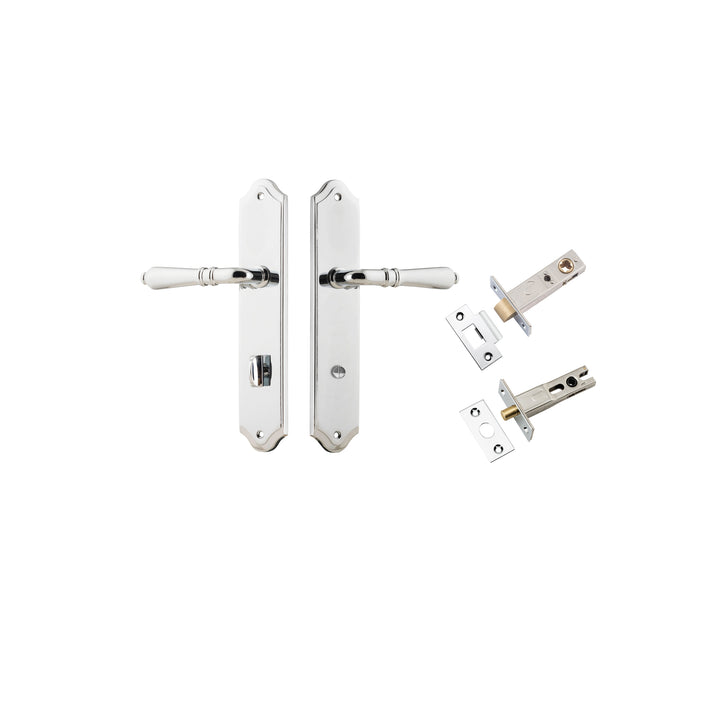 Sarlat Lever - Shouldered Backplate Privacy Kit with Privacy Turn Polished Chrome