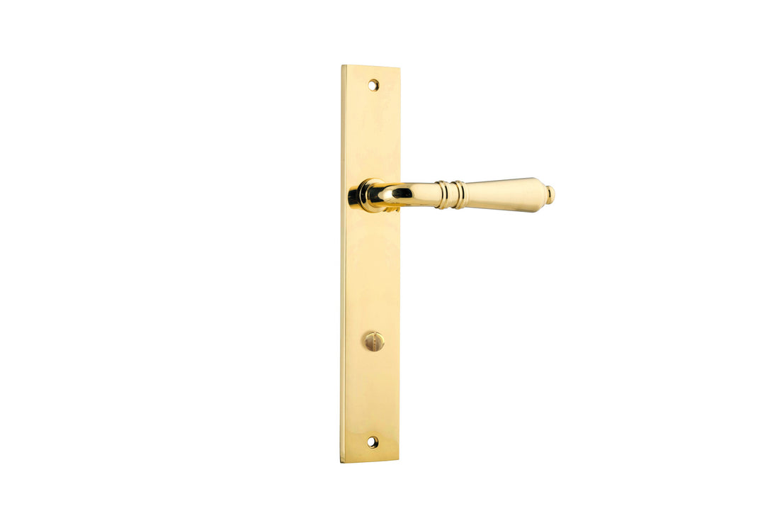 Sarlat Lever - Rectangular Backplate Polished Brass