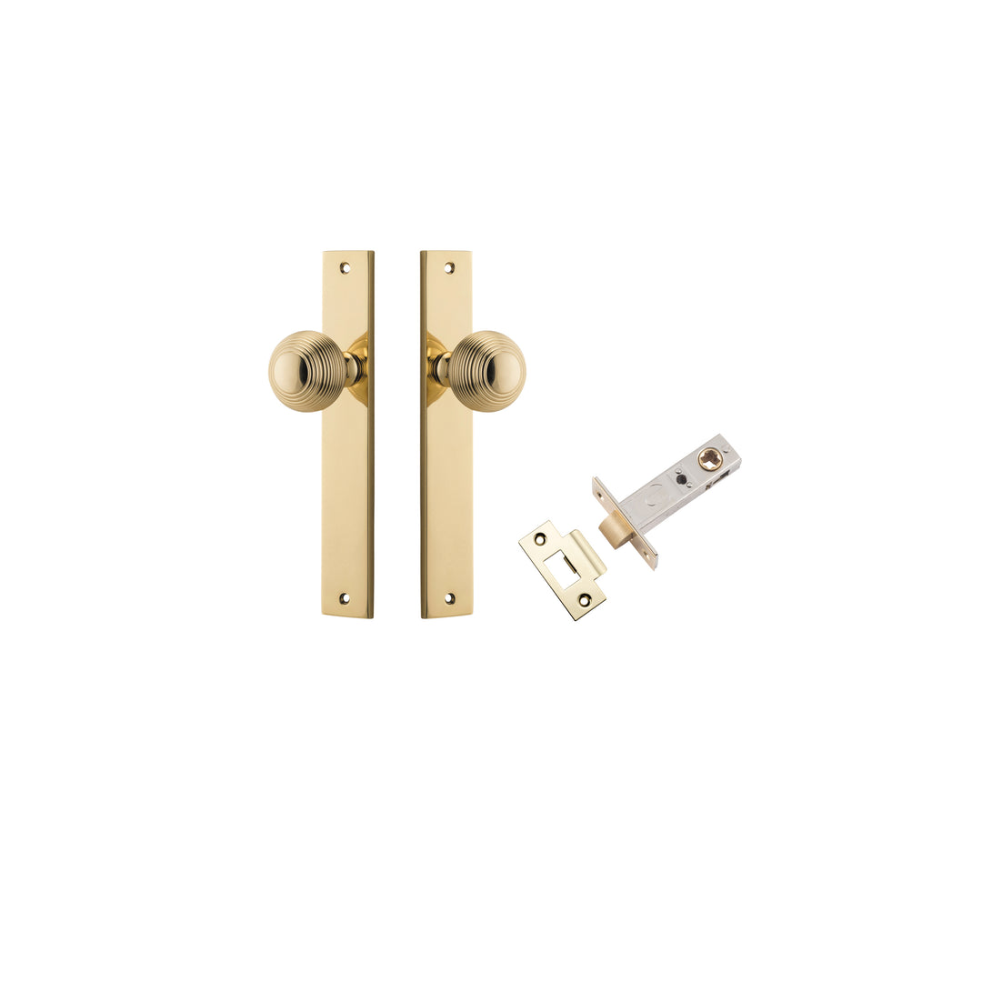 Guildford Knob - Rectangular Backplate Passage Kit Polished Brass