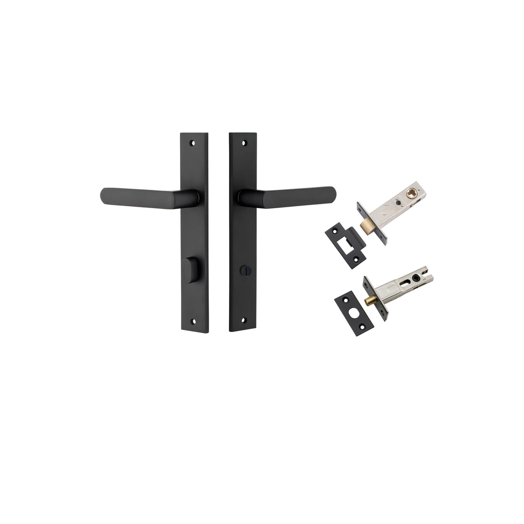 Osaka Lever - Rectangular Backplate Privacy Kit with Privacy Turn Matt Black
