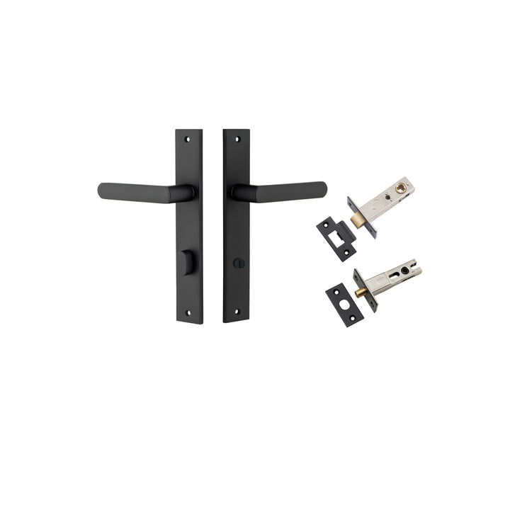 Osaka Lever - Rectangular Backplate Privacy Kit with Privacy Turn Matt Black