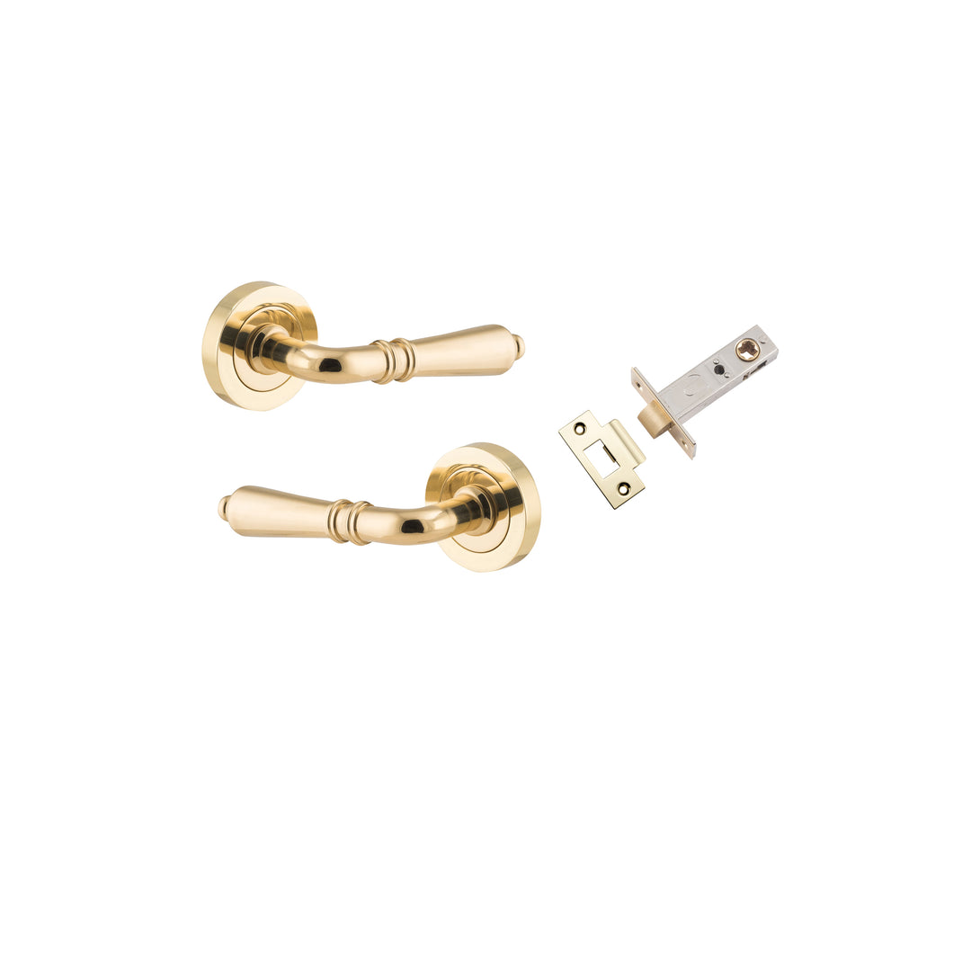 Sarlat Lever - Round Rose Passage Kit Polished Brass