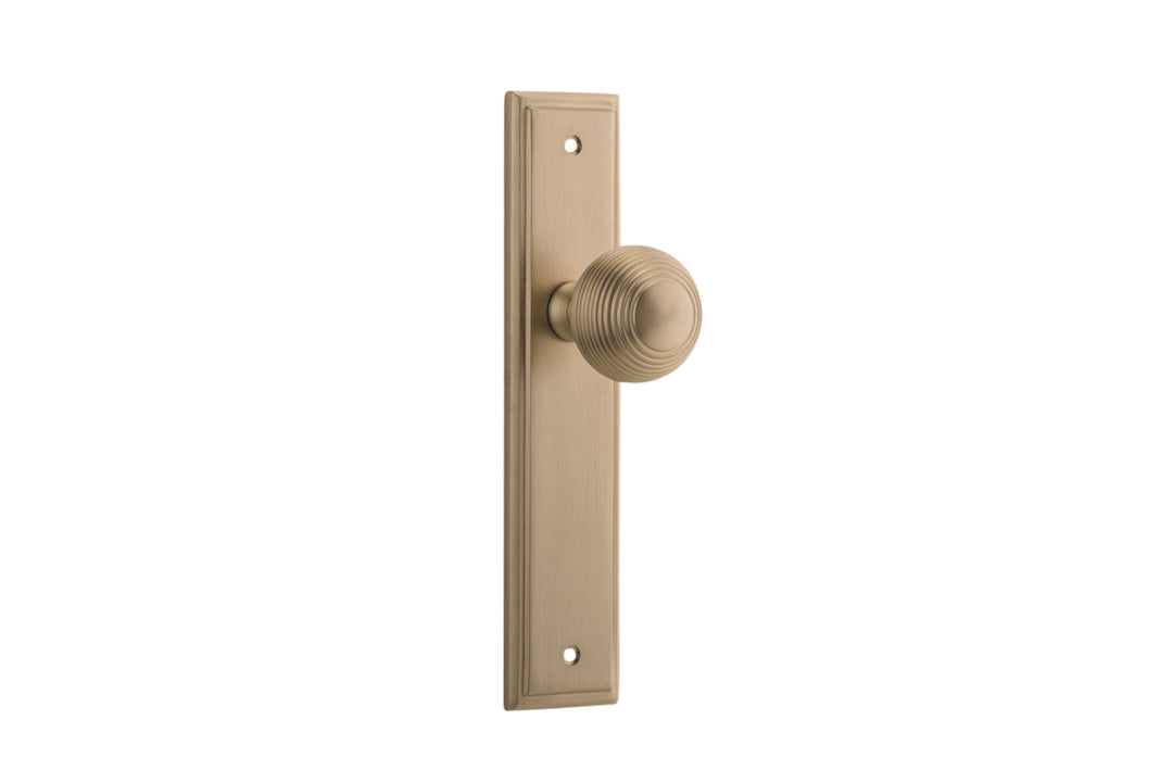 Guildford Knob - Stepped Backplate Brushed Brass