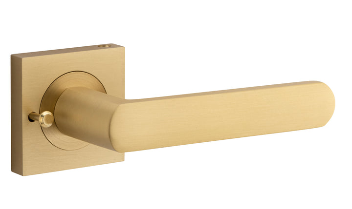 Osaka Lever - Square Rose (Inbuilt Privacy) Brushed Gold PVD