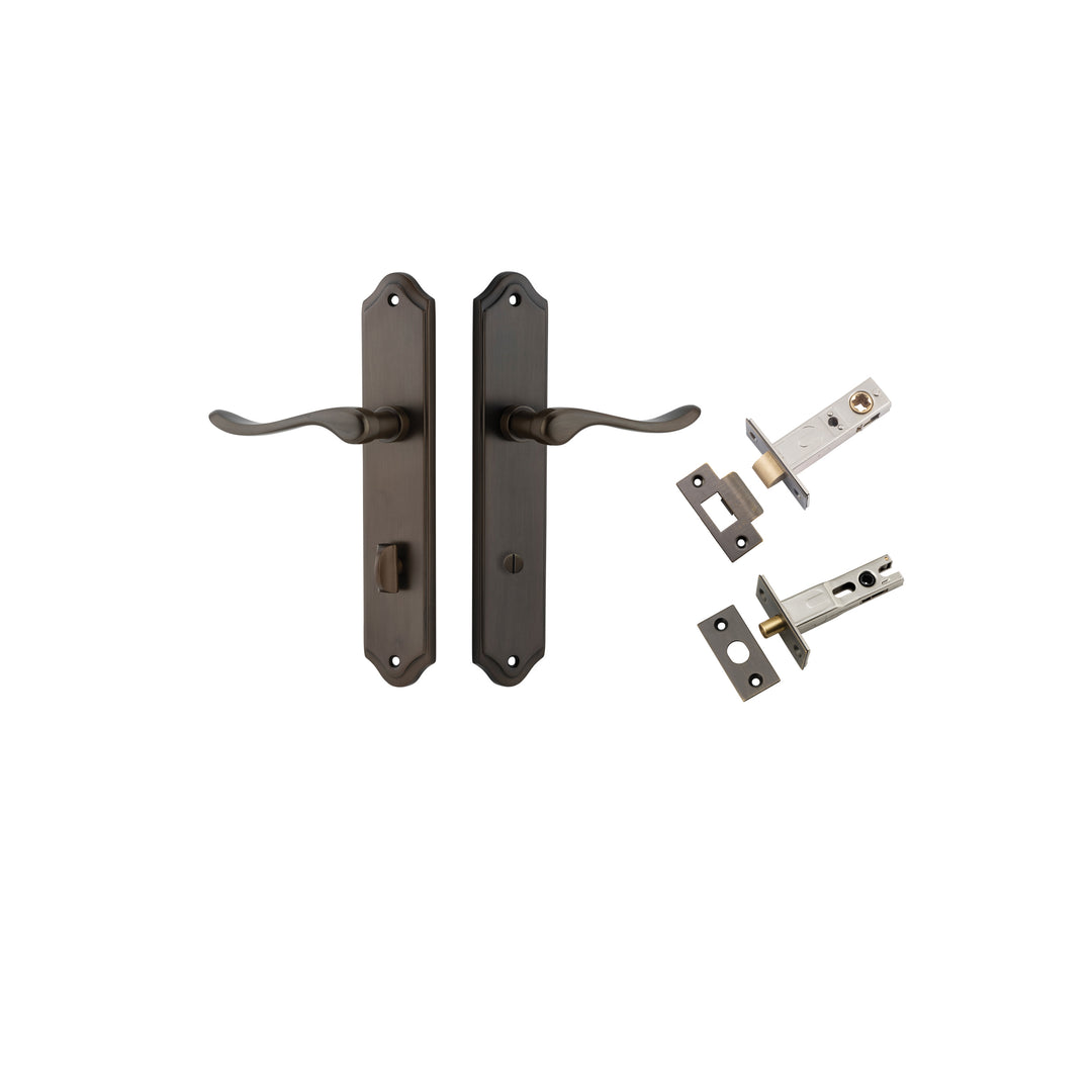 Stirling Lever - Shouldered Backplate Privacy Kit with Privacy Turn Signature Brass