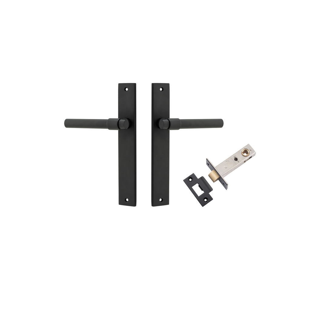 Helsinki Lever - Rectangular Backplate Passage Kit Matt Black