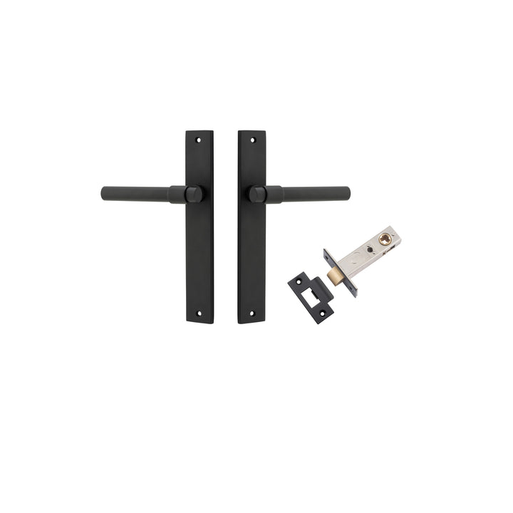 Helsinki Lever - Rectangular Backplate Passage Kit Matt Black