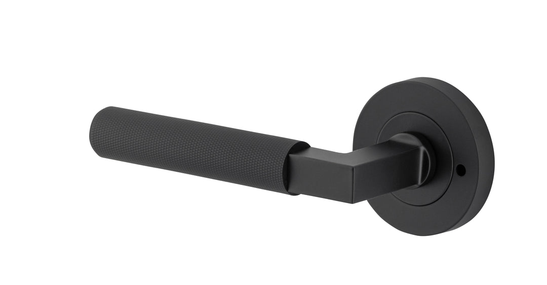 Brunswick Lever - Round Rose Privacy Kit (Inbuilt Privacy) Matt Black