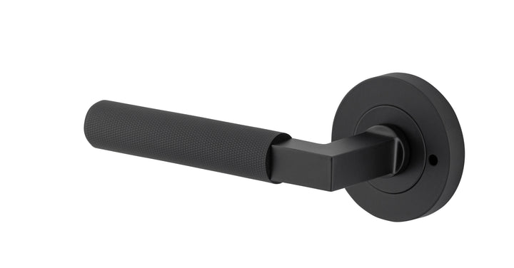 Brunswick Lever - Round Rose Privacy Kit (Inbuilt Privacy) Matt Black