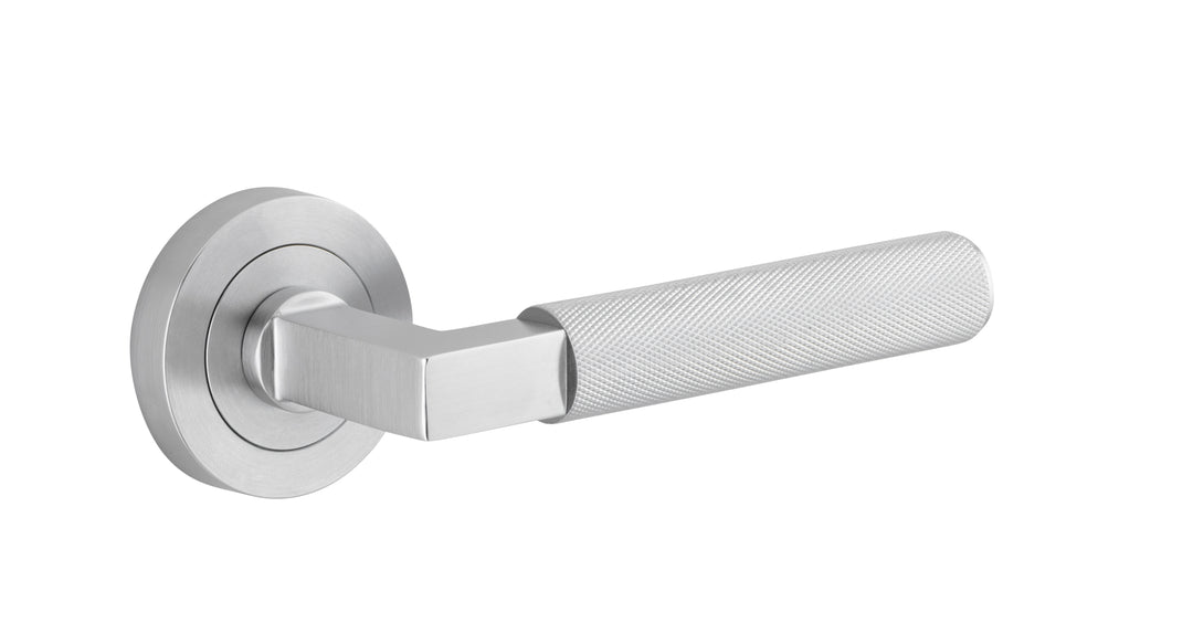 Brunswick Lever - Round Rose Brushed Chrome