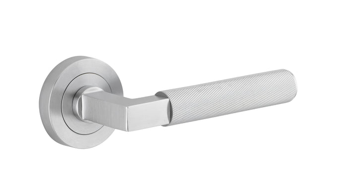Brunswick Lever - Round Rose Brushed Chrome