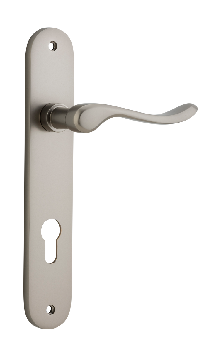 Stirling Lever - Oval Backplate Satin Nickel