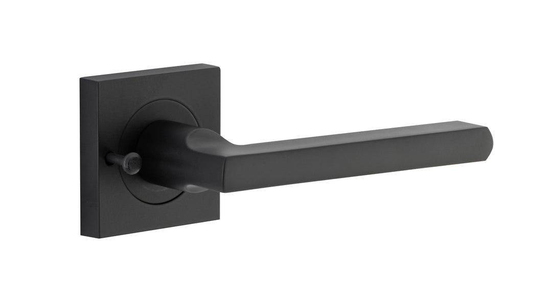 Baltimore Lever - Square Rose (Inbuilt Privacy) Matt Black