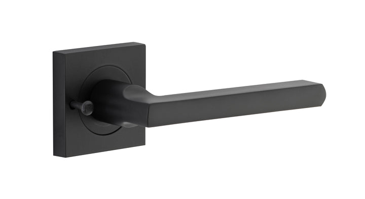 Baltimore Lever - Square Rose (Inbuilt Privacy) Matt Black