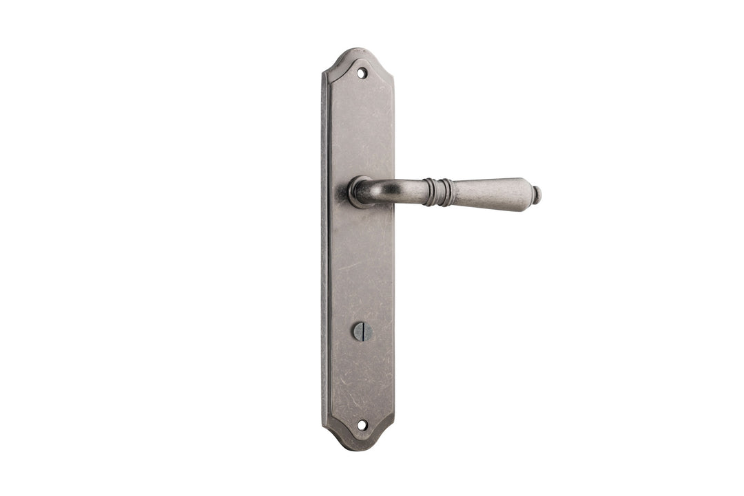 Sarlat Lever - Shouldered Backplate Distressed Nickel