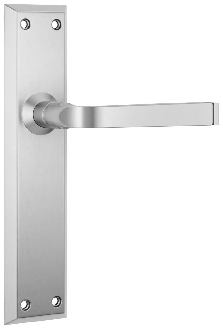 Door Lever Menton Latch Pair Satin Chrome H225xW50xP75mm