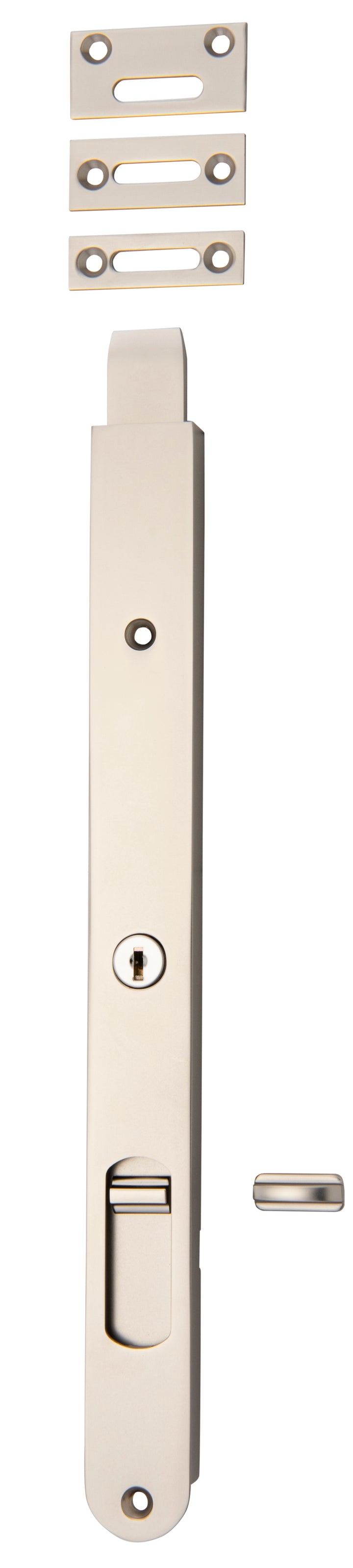 Locking Flush Bolt - 300mm Satin Nickel