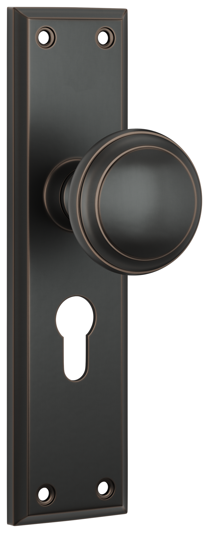 Door Knob Milton Euro Pair Antique Copper H200xW50xP73mm