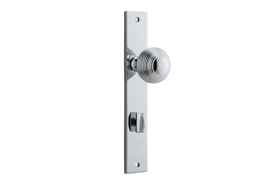 Guildford Knob - Rectangular Backplate Polished Chrome
