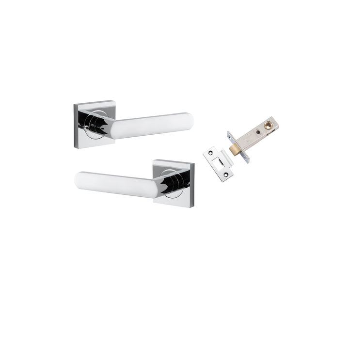 Osaka Lever - Square Rose (Inbuilt Privacy) Polished Chrome