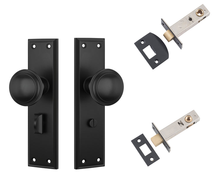 Door Knob Milton Matt Black Privacy Set