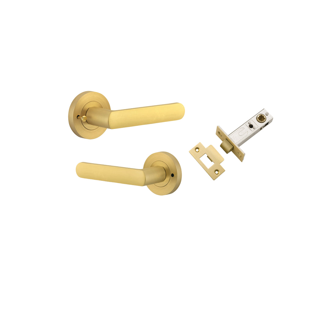 Osaka Lever - Round Rose (Inbuilt Privacy) Brushed Gold PVD