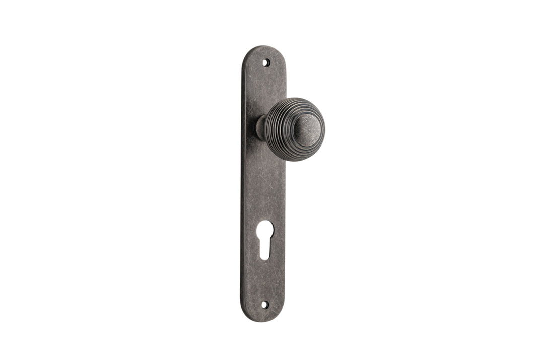 Guildford Knob - Oval Backplate Distressed Nickel