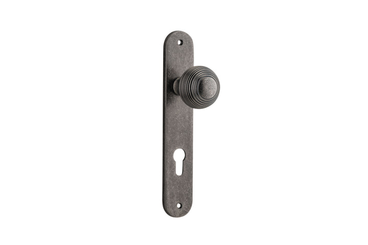 Guildford Knob - Oval Backplate Distressed Nickel