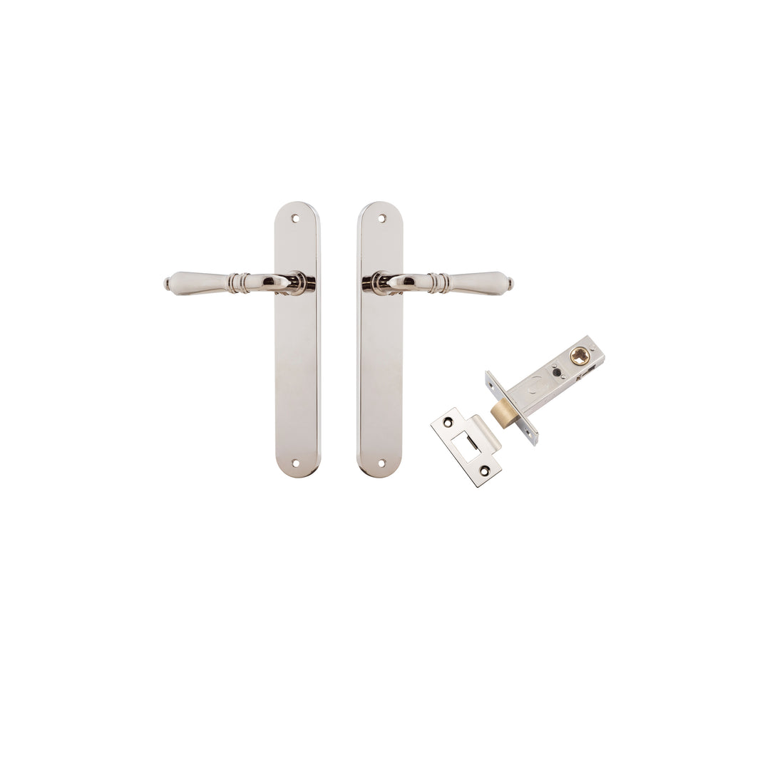 Sarlat Lever - Oval Backplate Passage Kit Polished Nickel
