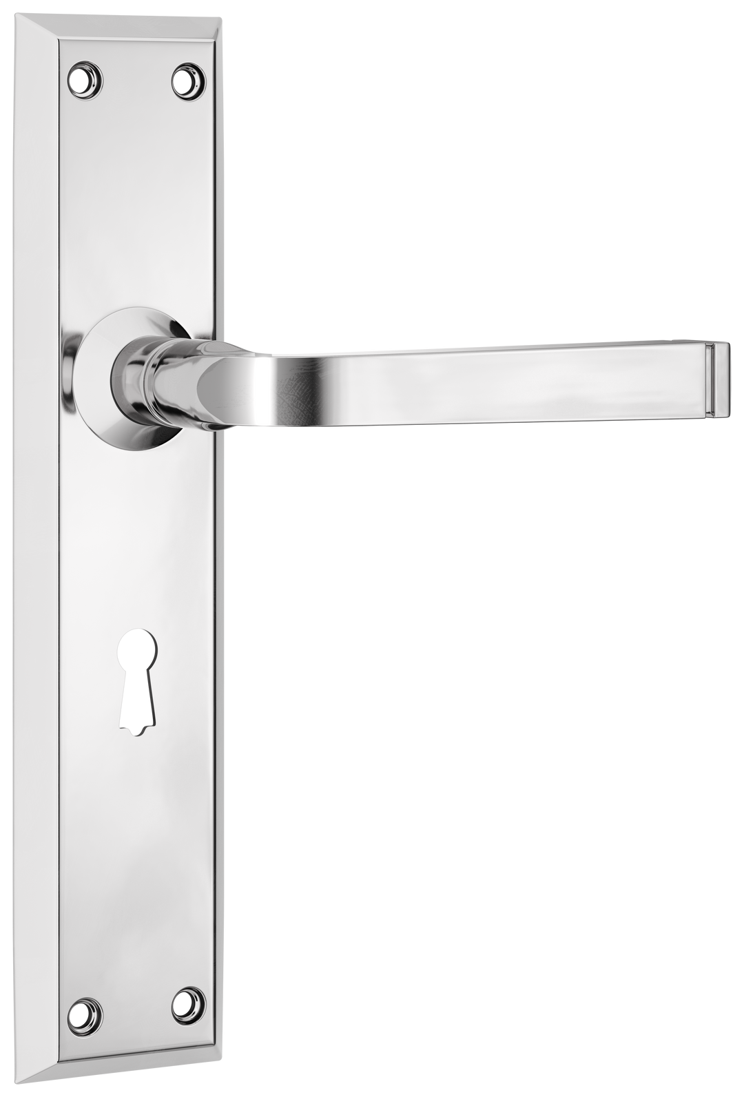 Door Lever Menton Lock Pair Chrome Plated H225xW50xP75mm
