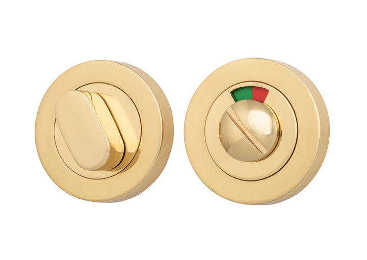 Privacy Turn With Indicator - Round Polished Brass