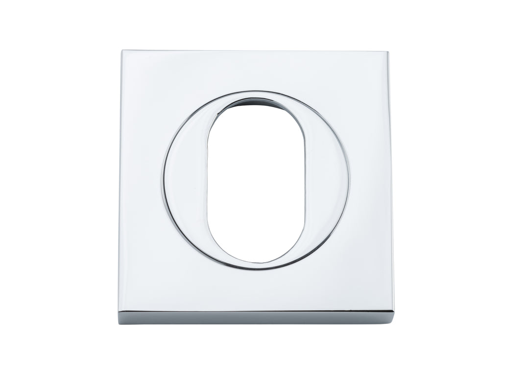 Oval Escutcheon -  Square Polished Chrome