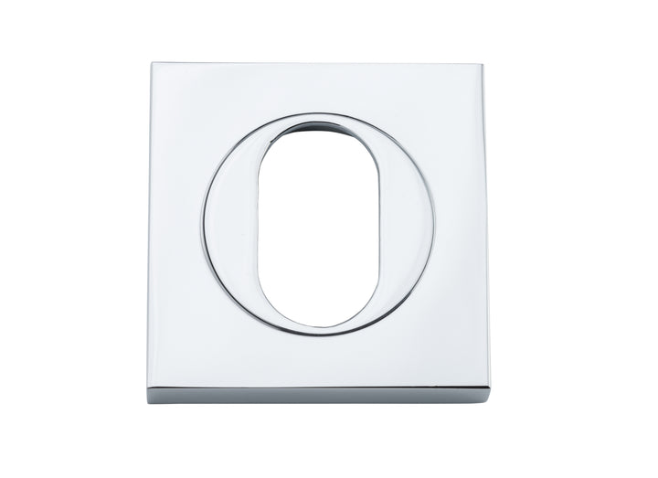Oval Escutcheon -  Square Polished Chrome