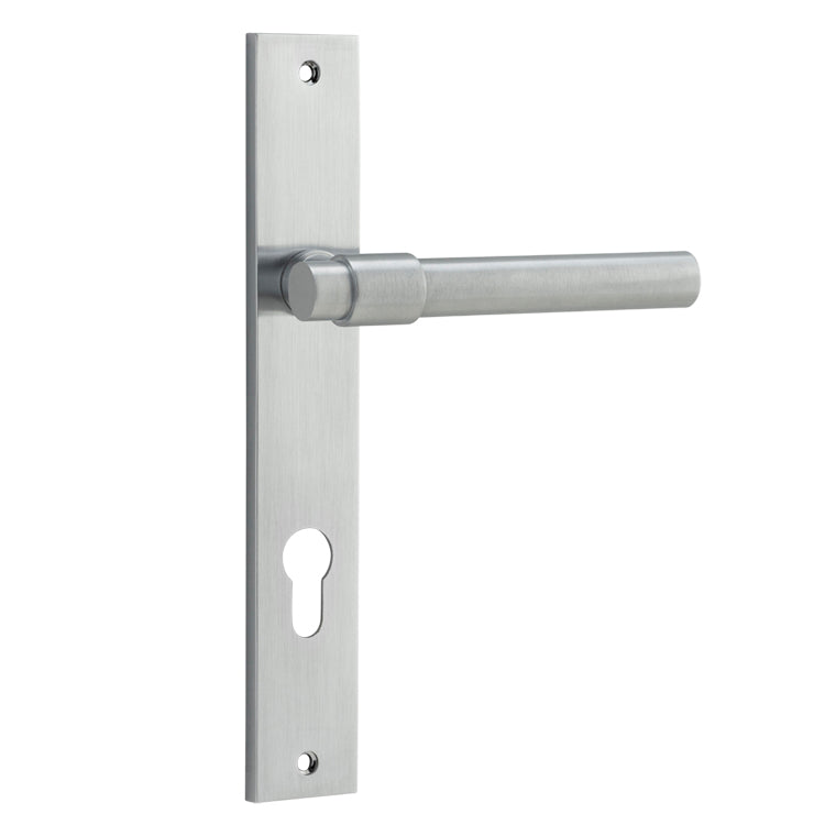 Helsinki Lever - Rectangular Backplate Brushed Chrome