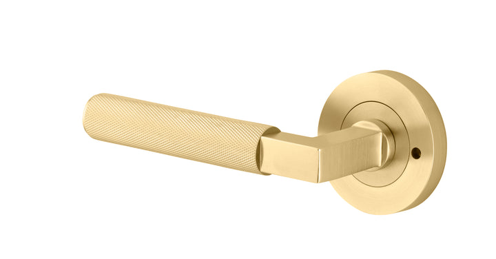 Brunswick Lever - Round Rose Privacy Kit (Inbuilt Privacy) Brushed Gold PVD