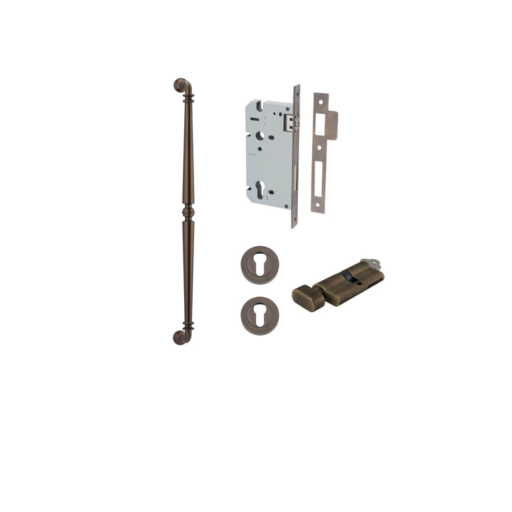 Sarlat Pull Handle - 600mm Entrance Kit with Separate High Security Lock Signature Brass