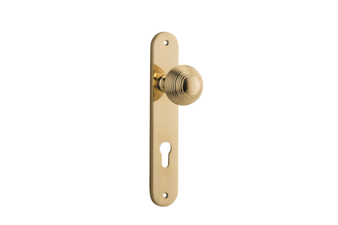 Guildford Knob - Oval Backplate Polished Brass