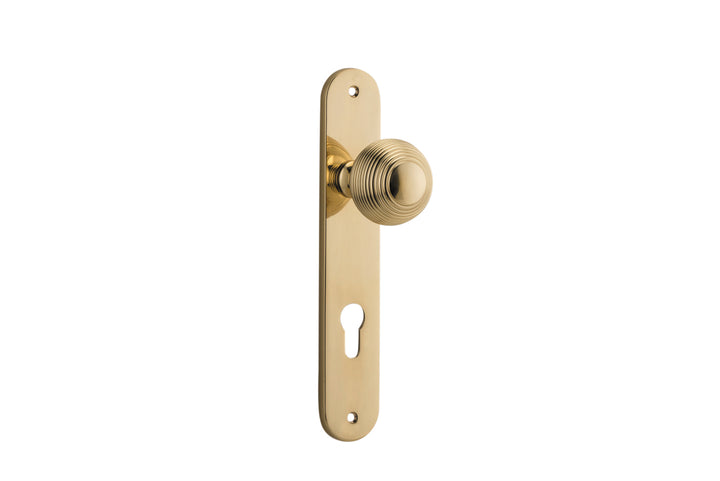 Guildford Knob - Oval Backplate Polished Brass