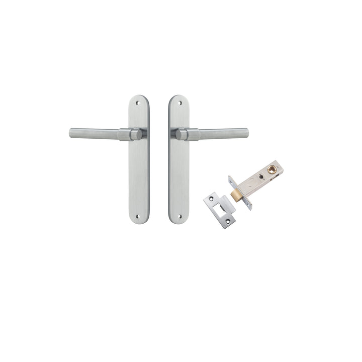 Helsinki Lever - Oval Backplate Passage Kit Brushed Chrome