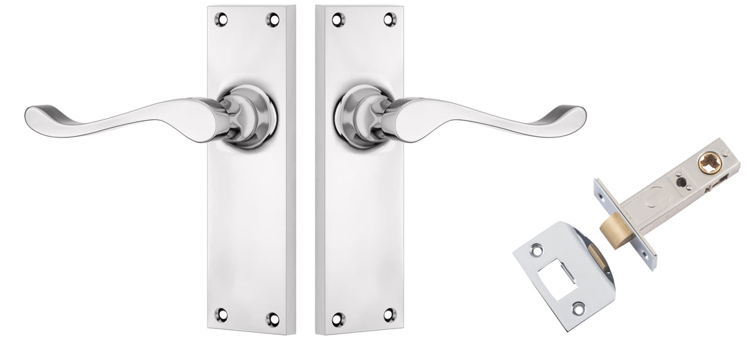 Door Lever Victorian Chrome Plated Passage Set