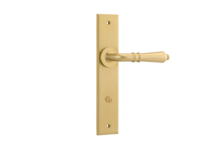 Sarlat Lever - Chamfered Backplate Brushed Gold PVD