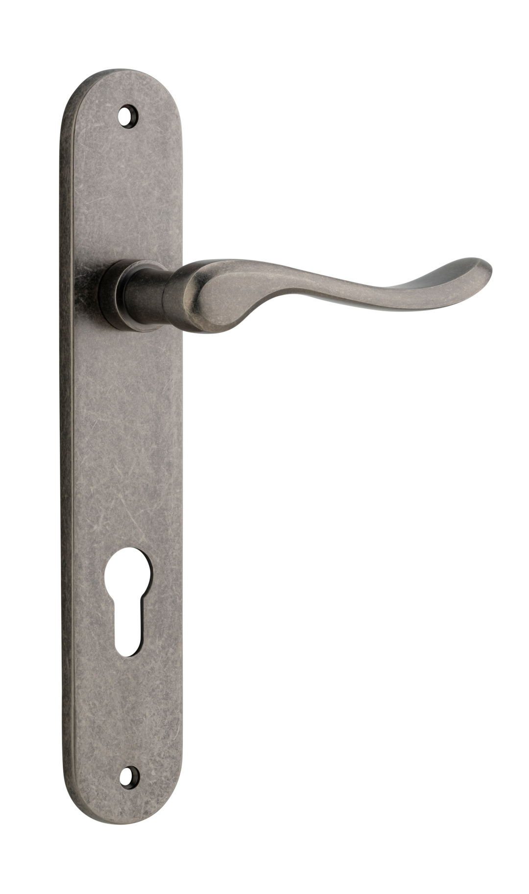 Stirling Lever - Oval Backplate Distressed Nickel