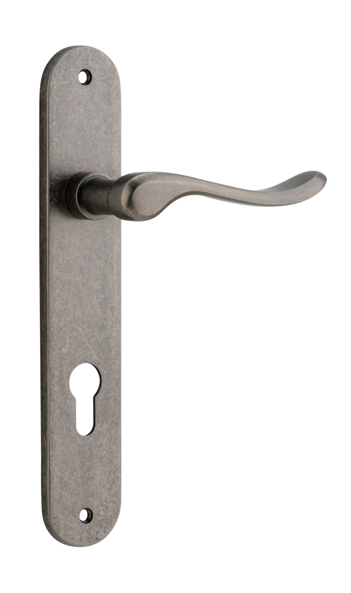 Stirling Lever - Oval Backplate Distressed Nickel