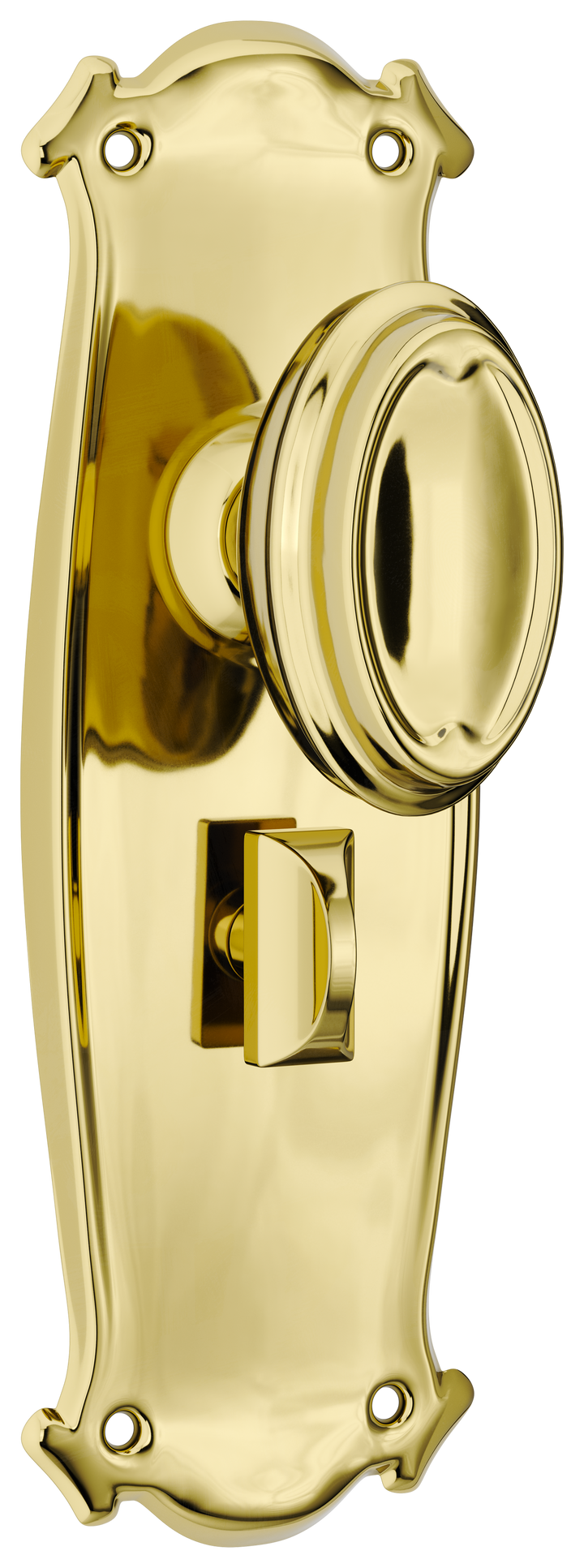 Door Knob Bungalow Privacy Pair Polished Brass H197xW68xP60mm