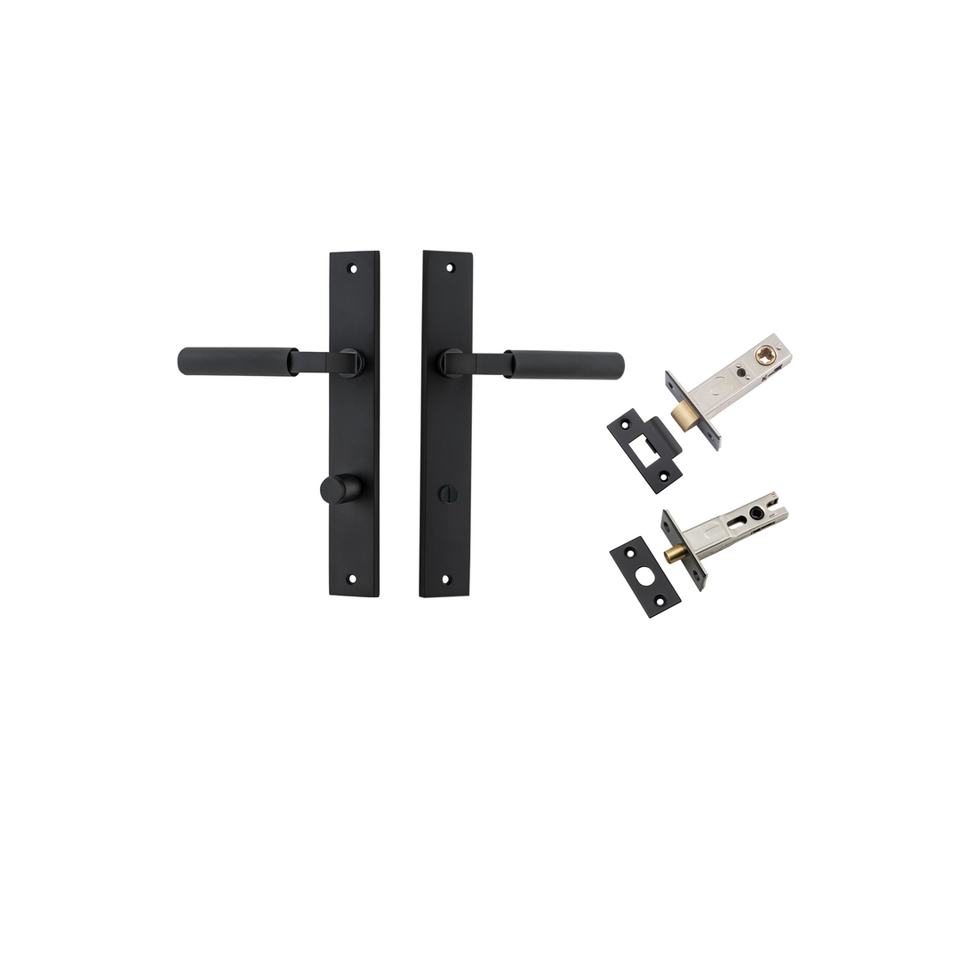 Brunswick Lever - Rectangular Backplate Privacy Kit Matt Black