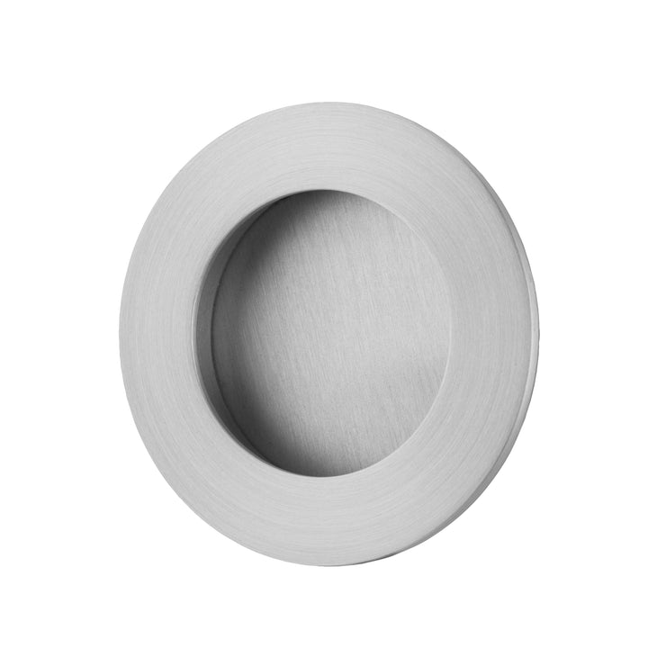 Round Flush Pull Brushed Chrome