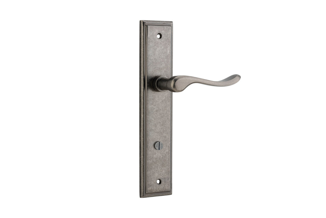 Stirling Lever - Stepped Backplate Distressed Nickel