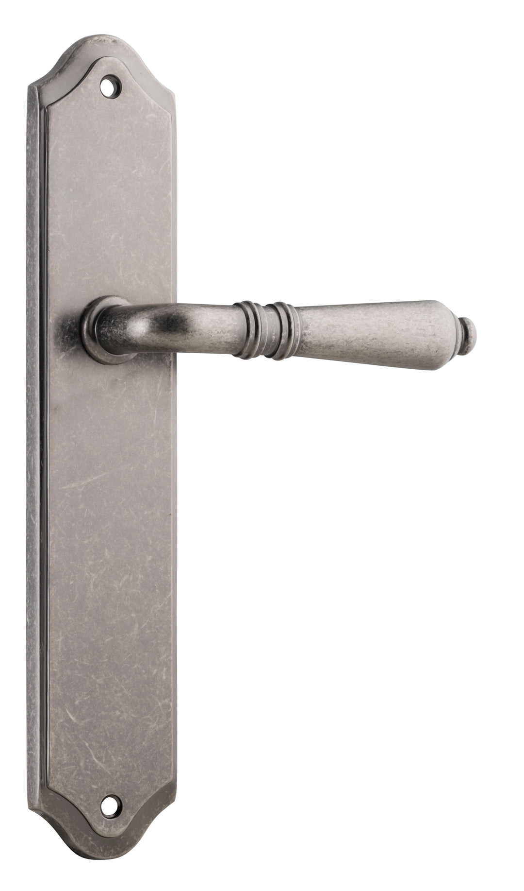 Sarlat Lever - Shouldered Backplate Distressed Nickel