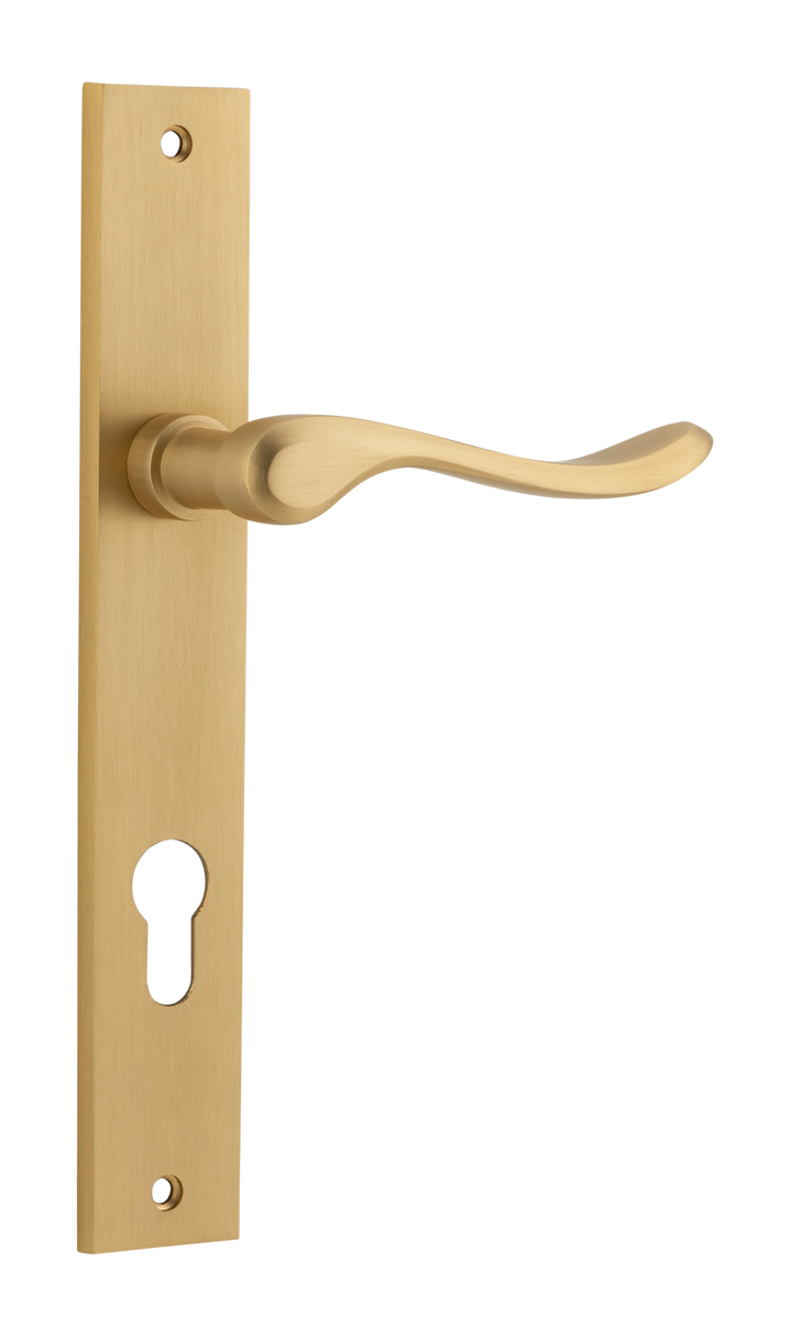 Stirling Lever - Rectangular Backplate Brushed Brass