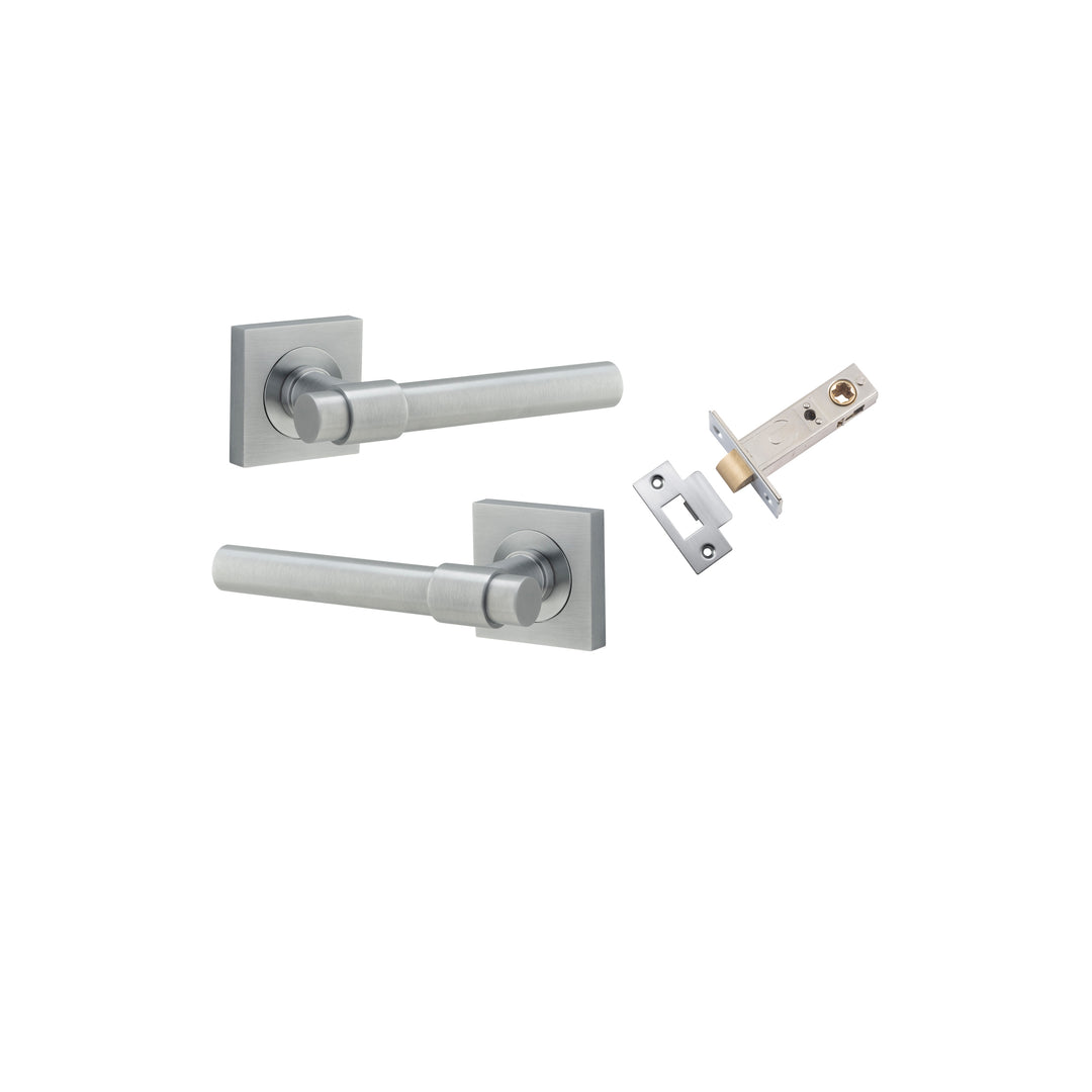 Helsinki Lever - Square Rose Passage Kit Brushed Chrome